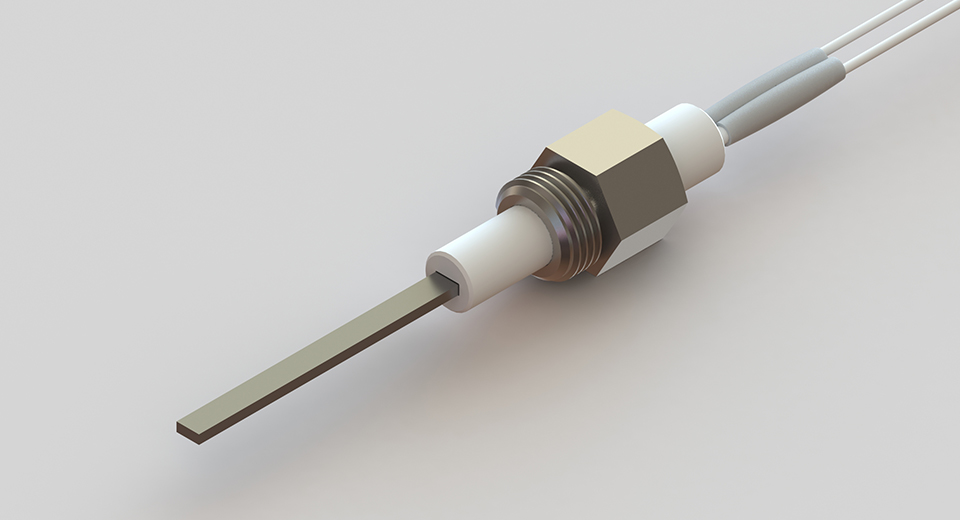 Silicon nitride hot surface igniter as flame temperature sensor