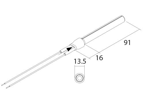 PSx-4-120-W Houtpellets keramische ontsteker - Tekening