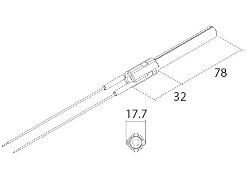 PSx-2-120-W Houtpellets keramische ontsteker - Tekening