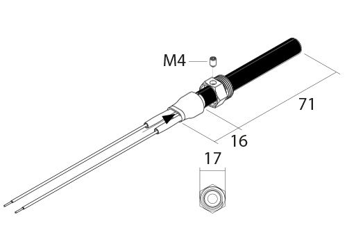 PSx-5-240-B Houtpellets keramische ontsteker - Tekening